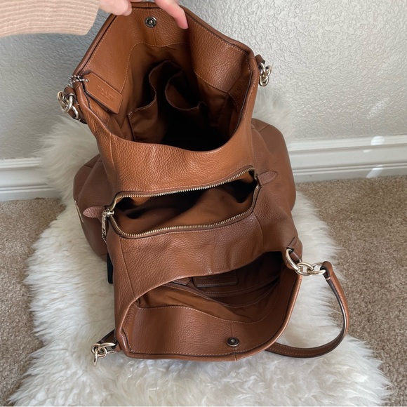 Coach Camel Brown Triple Compartment Purse - Picture 5 of 11